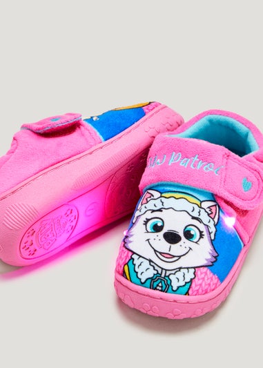 Kids Pink Paw Patrol Light Up Slippers (Younger 4-12)