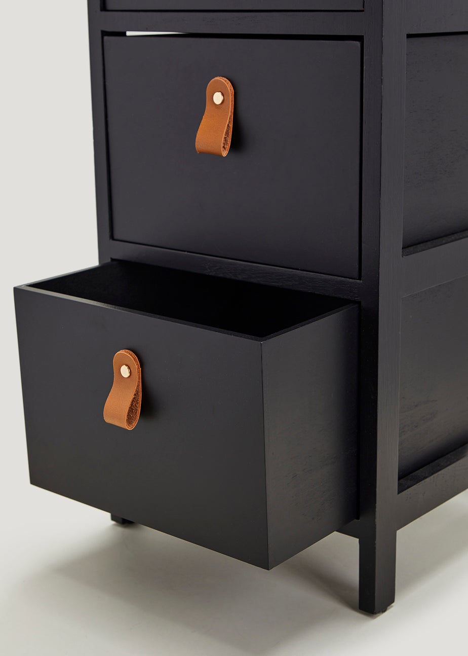 Black 4 Drawer Unit (29cm x 29cm x 82cm)