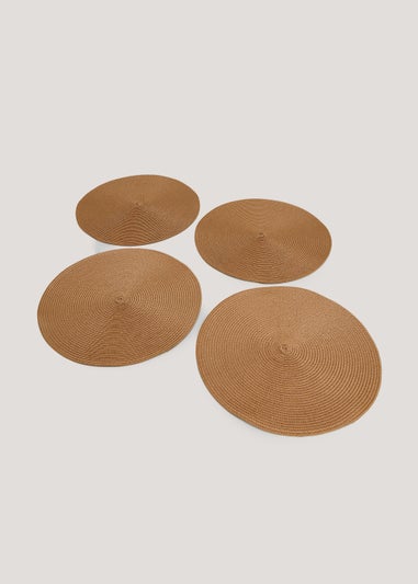 4 Pack Terracotta Woven Placemats (35cm)