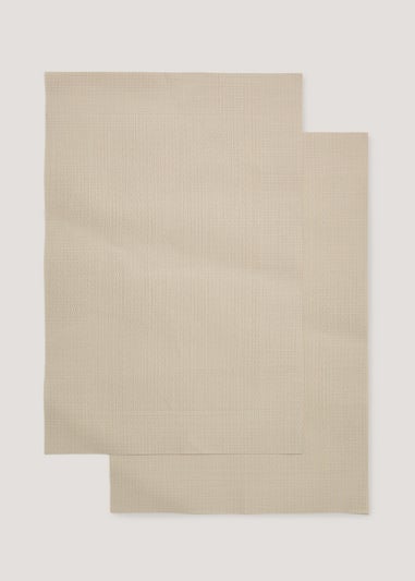 2 Pack Natural Woven PVC Placemats (45cm x 30cm)