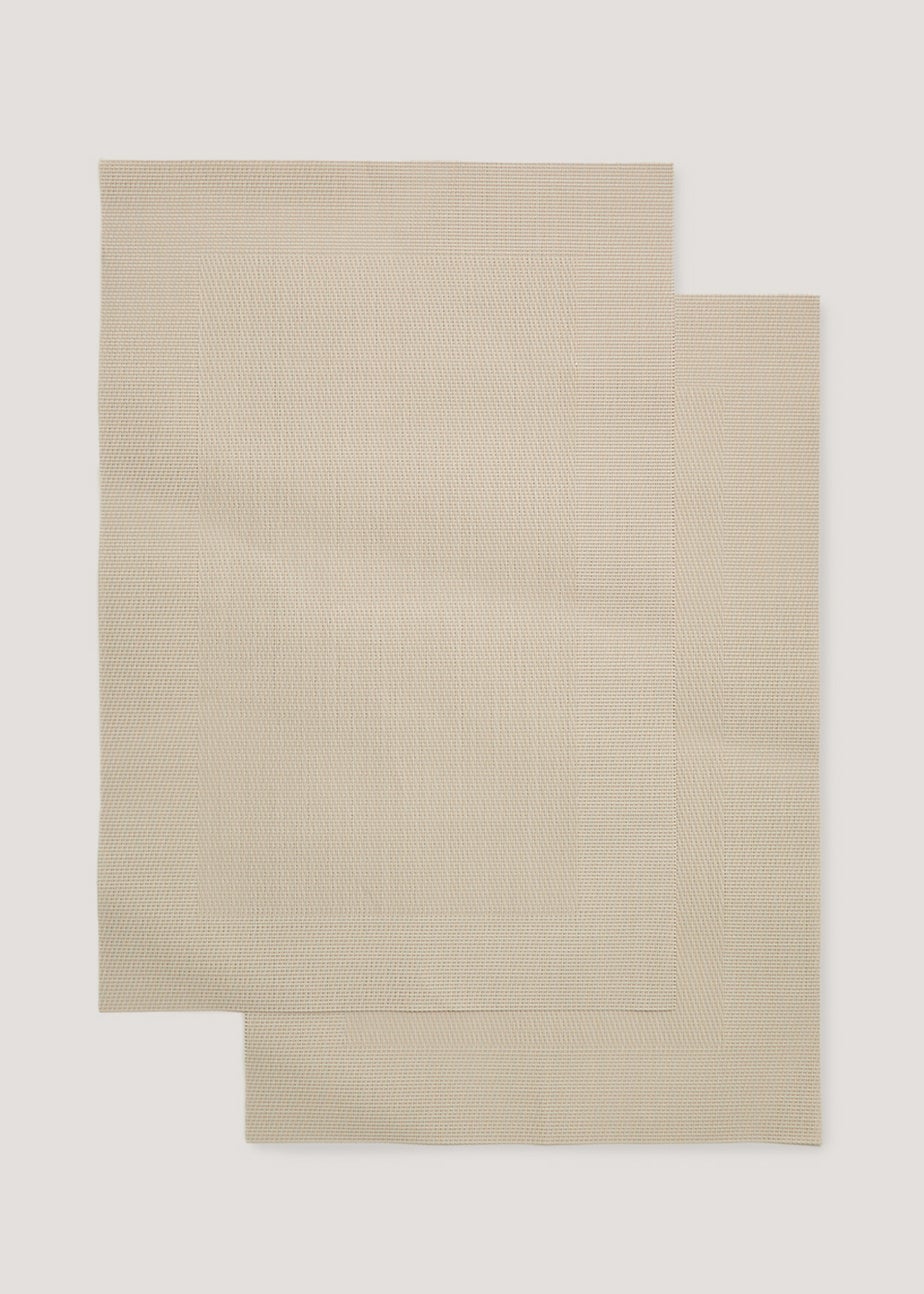 2 Pack Natural Woven PVC Placemats (45cm x 30cm)