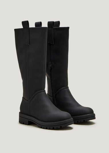 Girls Black Knee Boots (Younger 10-Older 5)