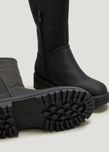 Girls Black Knee Boots (Younger 10-Older 5)