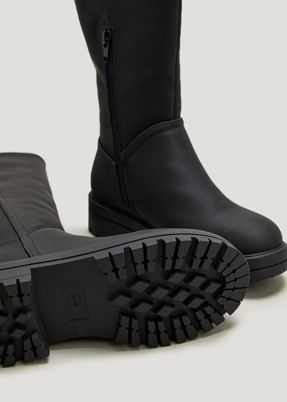 Girls Black Knee Boots (Younger 10-Older 5)