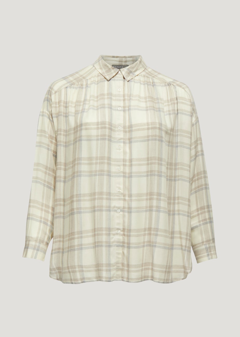 Papaya Curve Cream Check Shirt