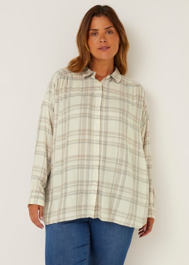 Papaya Curve Cream Check Shirt