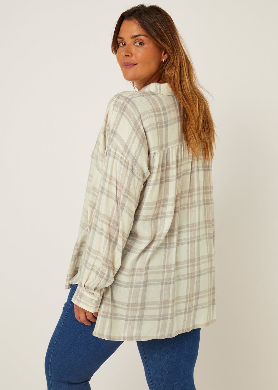 Papaya Curve Cream Check Shirt