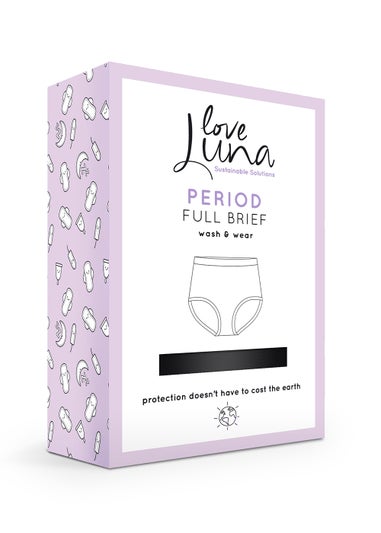 Love Luna Black Full Period Knickers