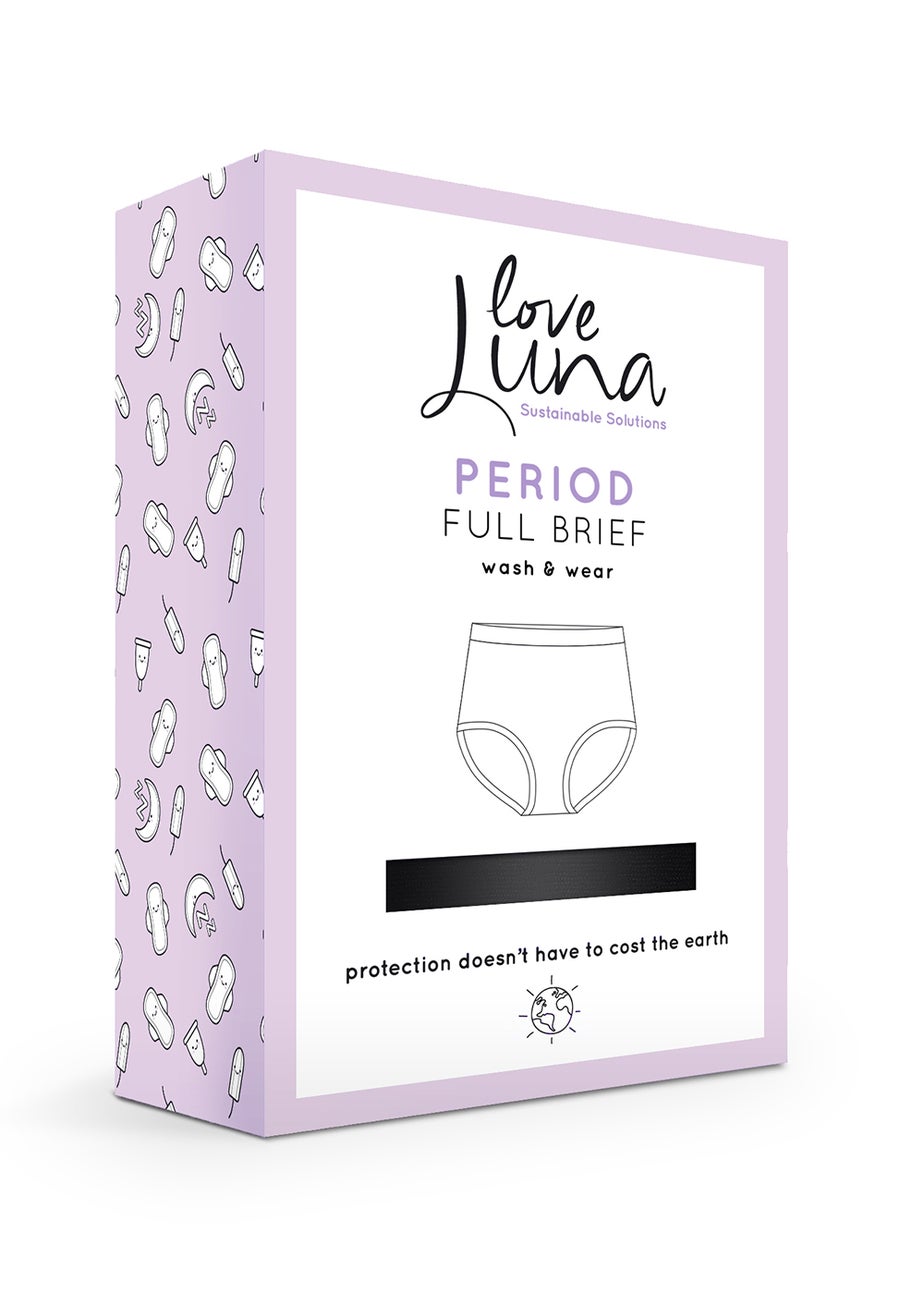 Love Luna Black Full Period Knickers