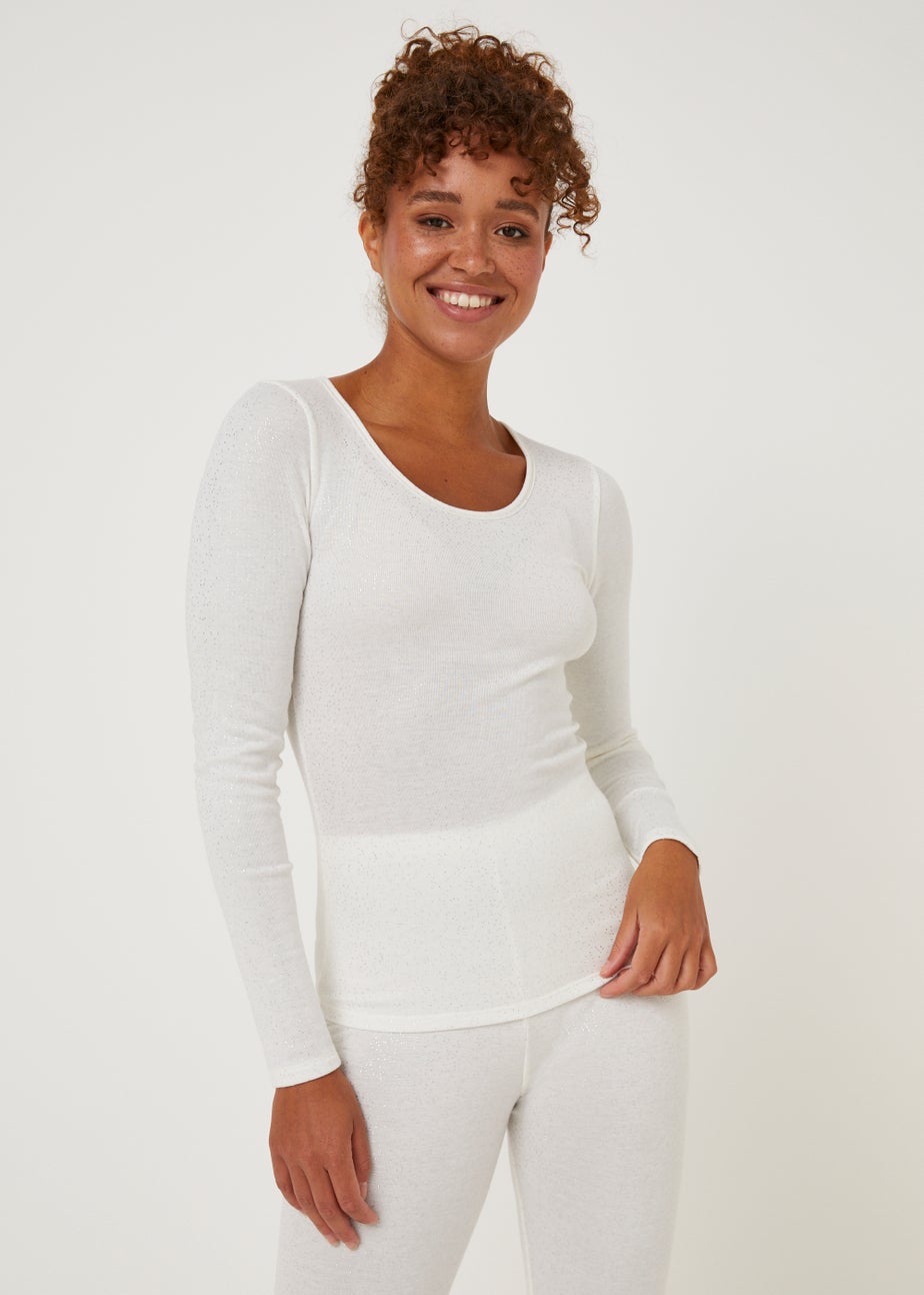 Cream Thermal Long Sleeve Top