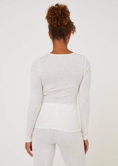 Cream Thermal Long Sleeve Top