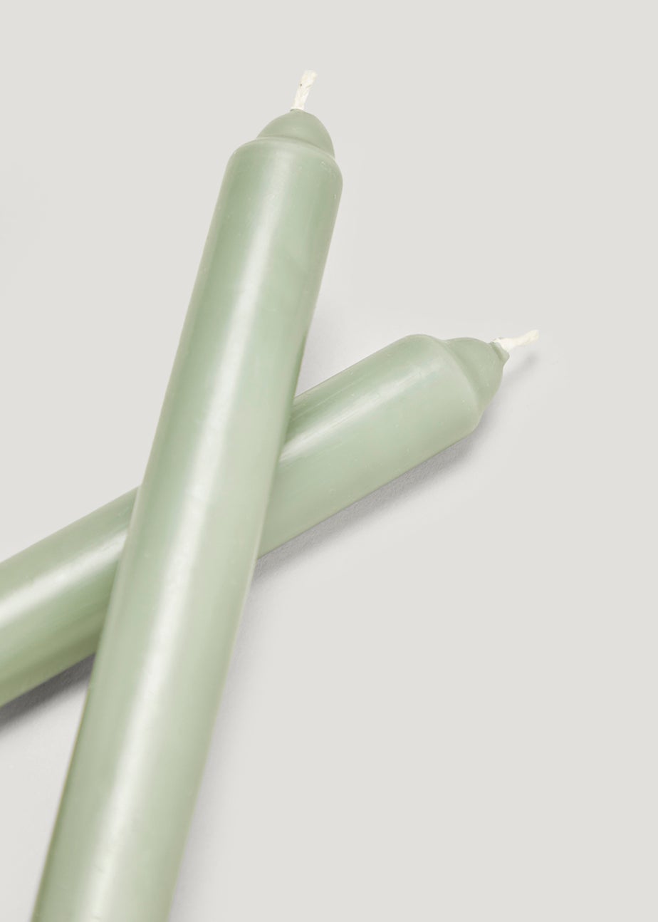 2 Pack Green Dinner Candles (12.5cm)