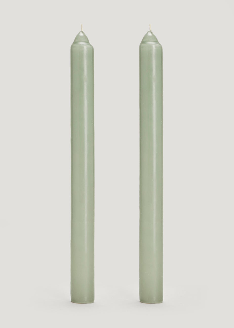 2 Pack Green Dinner Candles (12.5cm)
