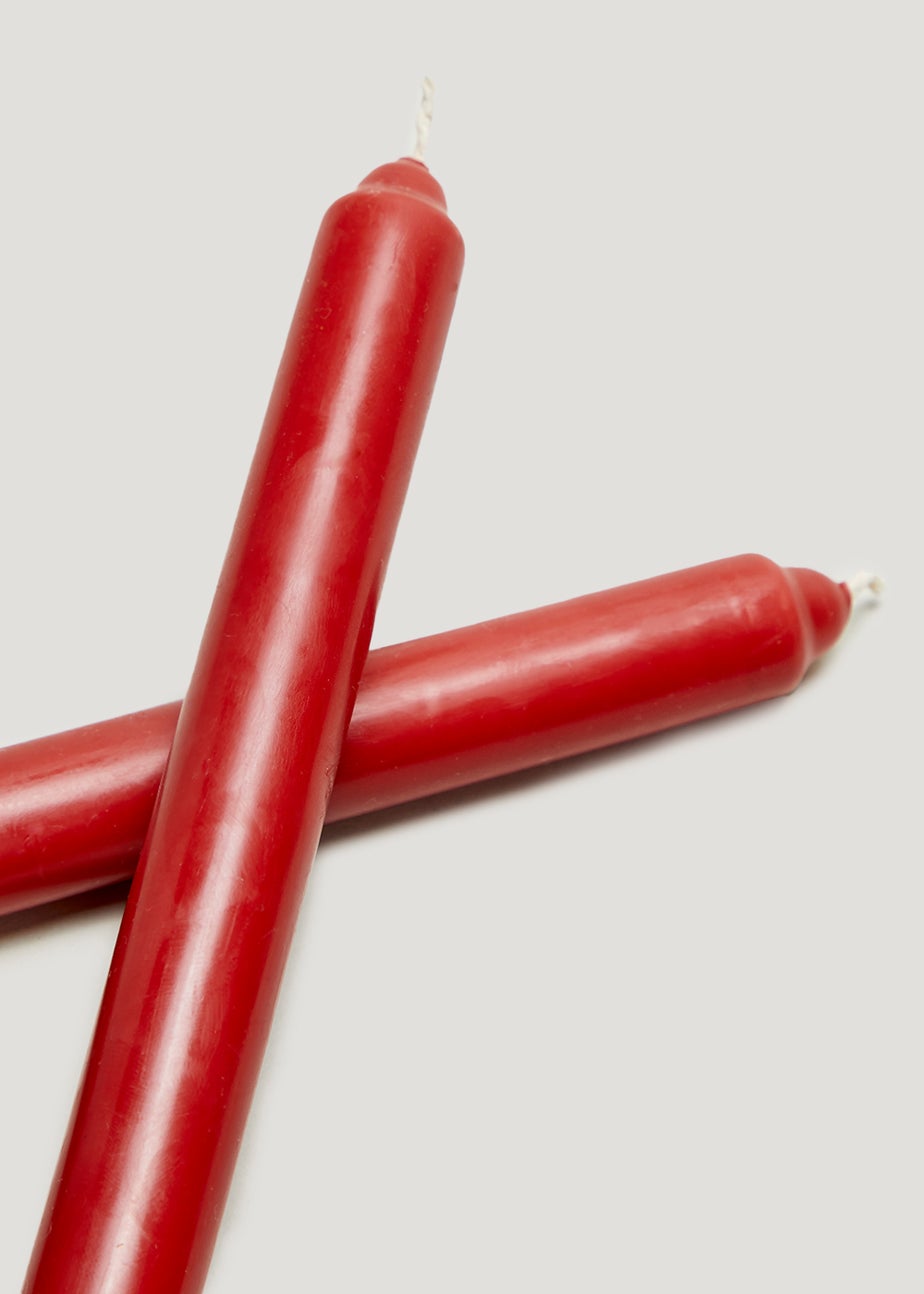 2 Pack Red Dinner Candles (12.5cm)
