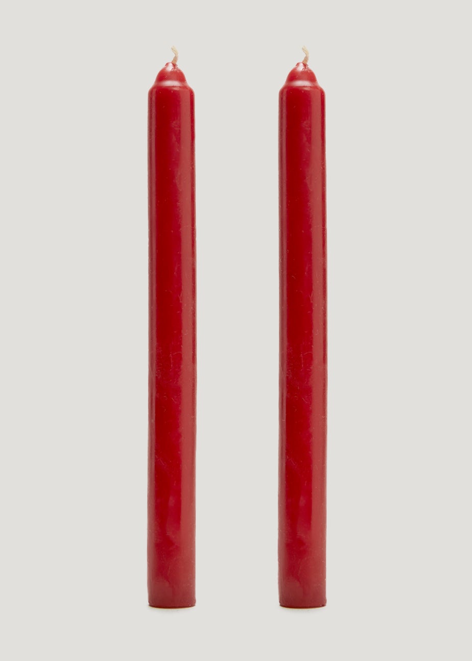 2 Pack Red Dinner Candles (12.5cm)
