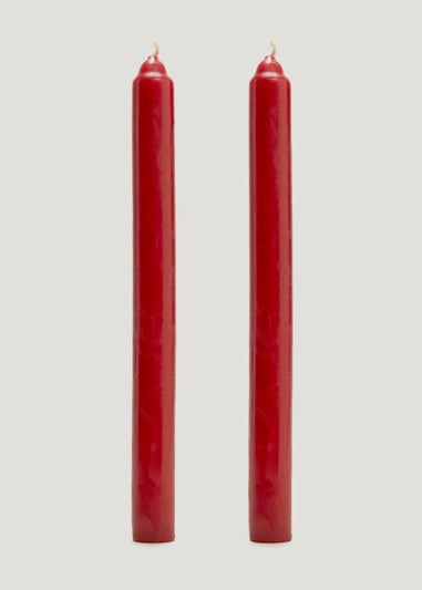 2 Pack Red Dinner Candles (12.5cm)