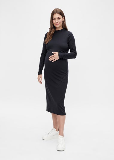 Mamalicious Maternity Eva Black Midi Dress