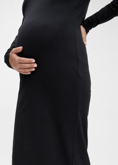 Mamalicious Maternity Eva Black Midi Dress