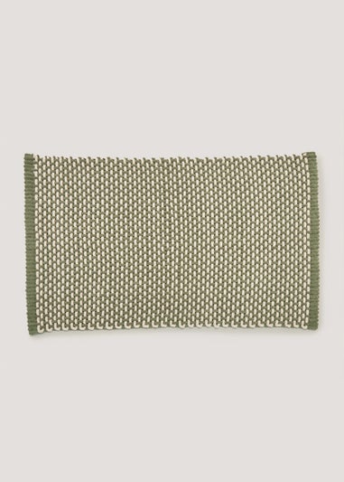 Green Woven Chenille Bath Mat (50cm x 80cm)