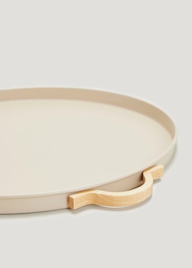 Natural Round Metal Tray