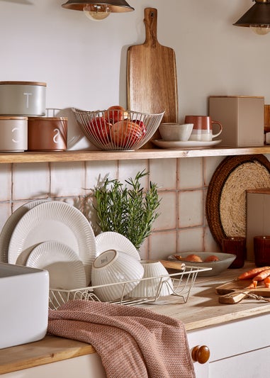 Natural Metal Lidded Bamboo Bread Bin (33cm x 24cm)