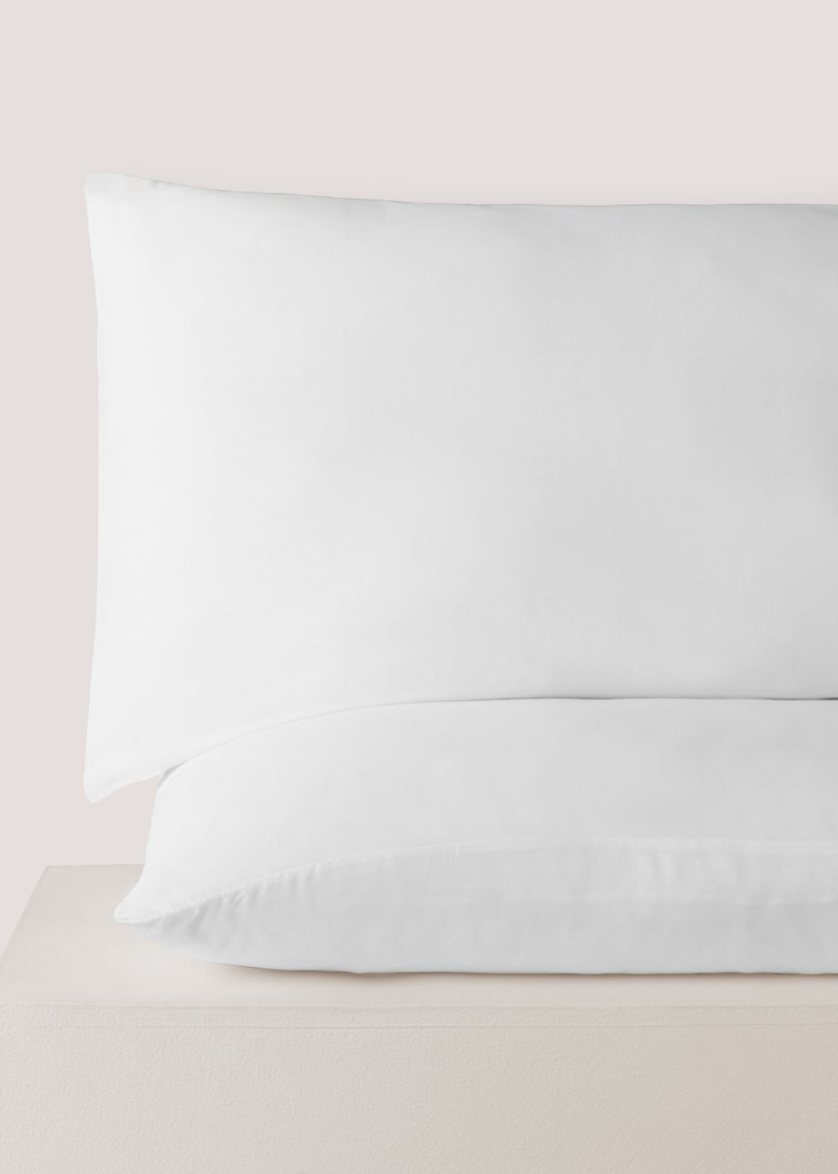 White 100% Cotton Housewife Pillowcase Pair (200 Thread)