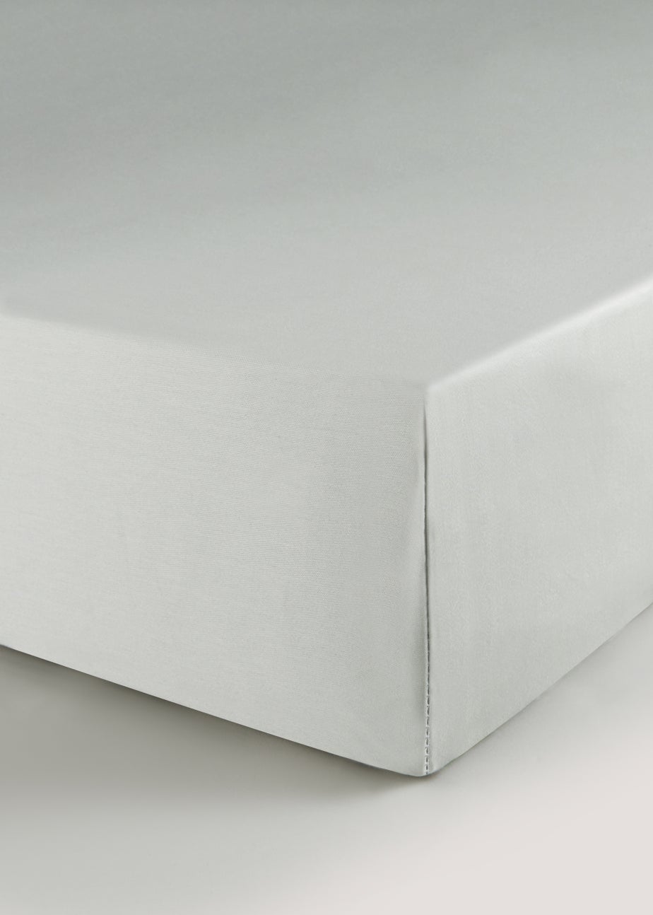 Grey 100% Cotton Fitted Bed Sheet (200 Thread)