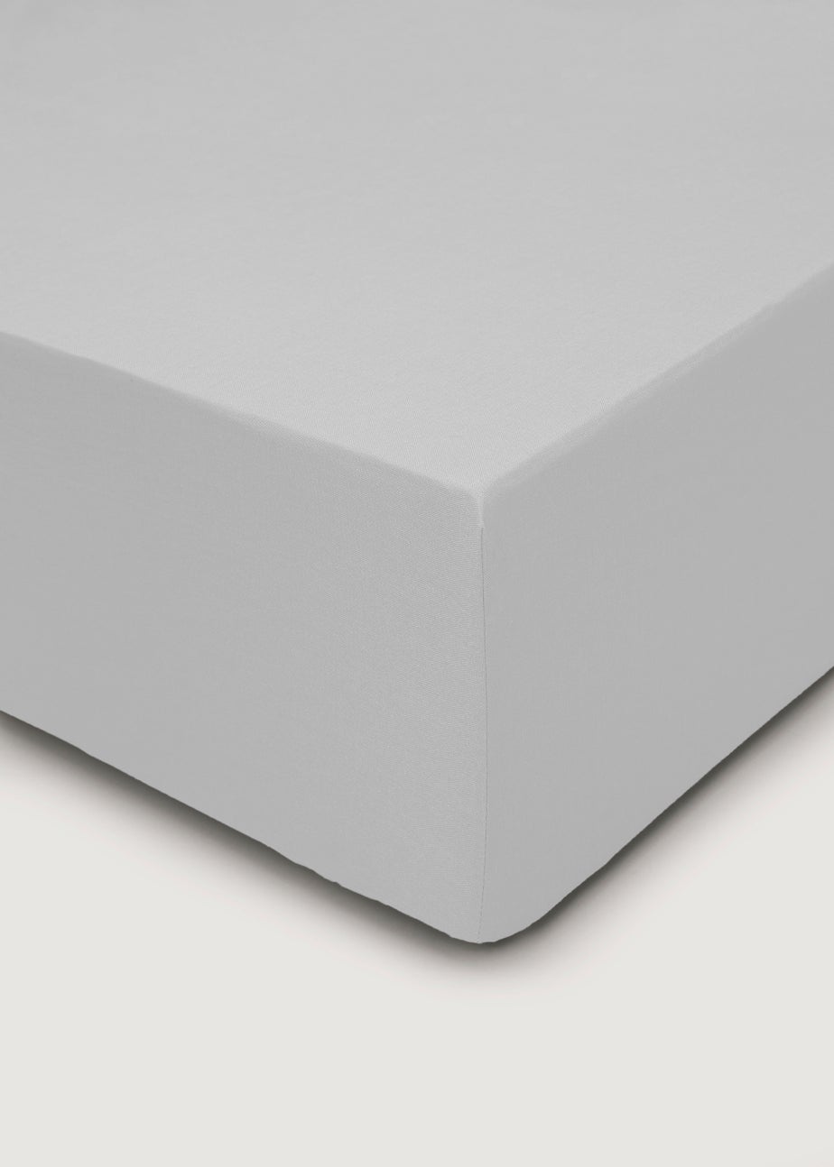 Grey 100% Cotton Deep Fitted Bed Sheet