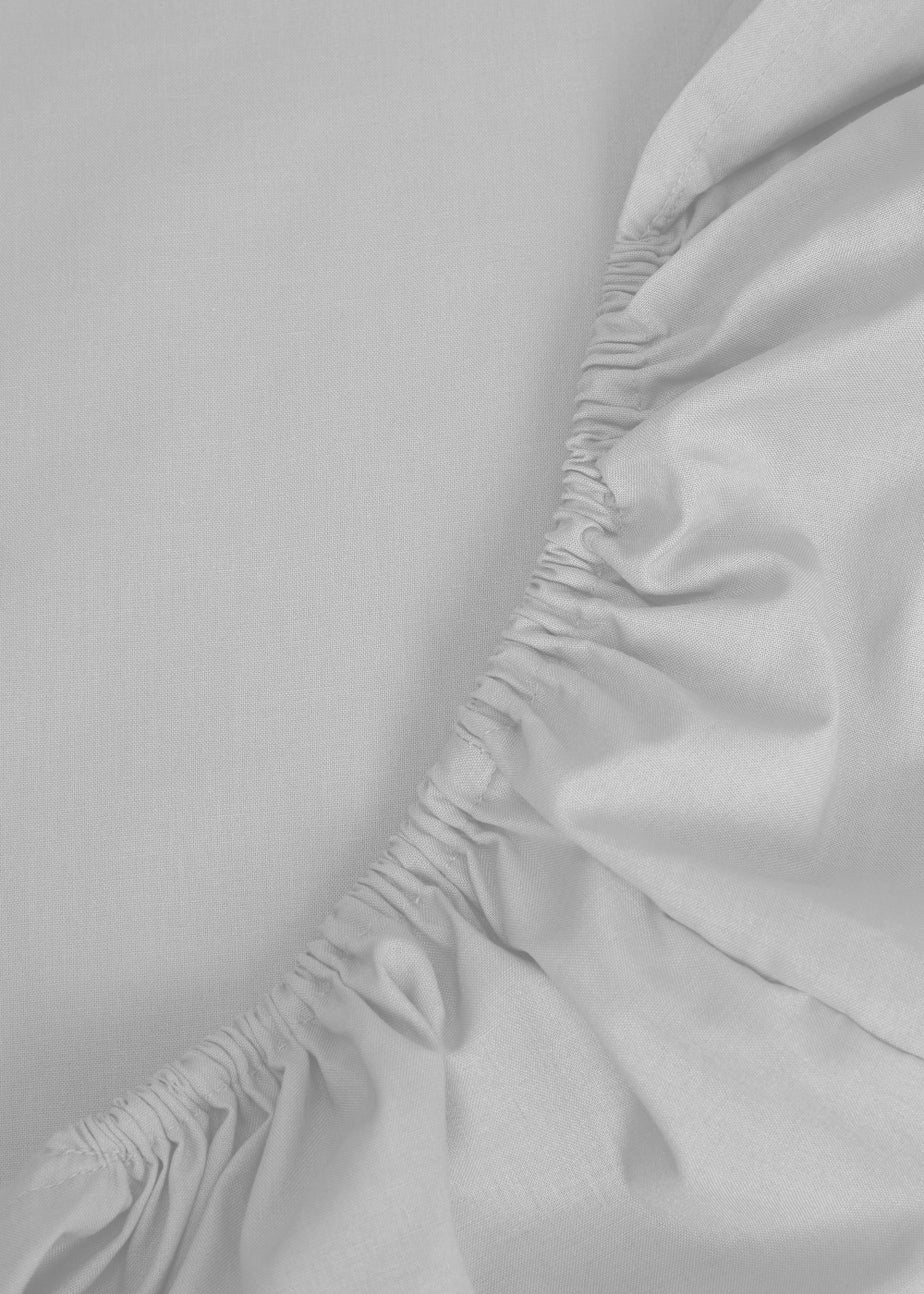 Grey 100% Cotton Deep Fitted Bed Sheet