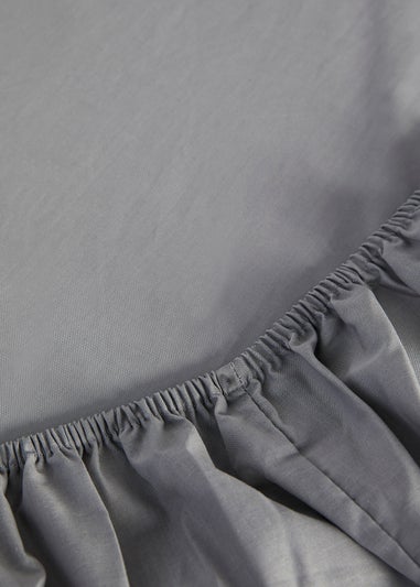 Grey Polycotton Fitted Bed Sheet (144 Thread Count)