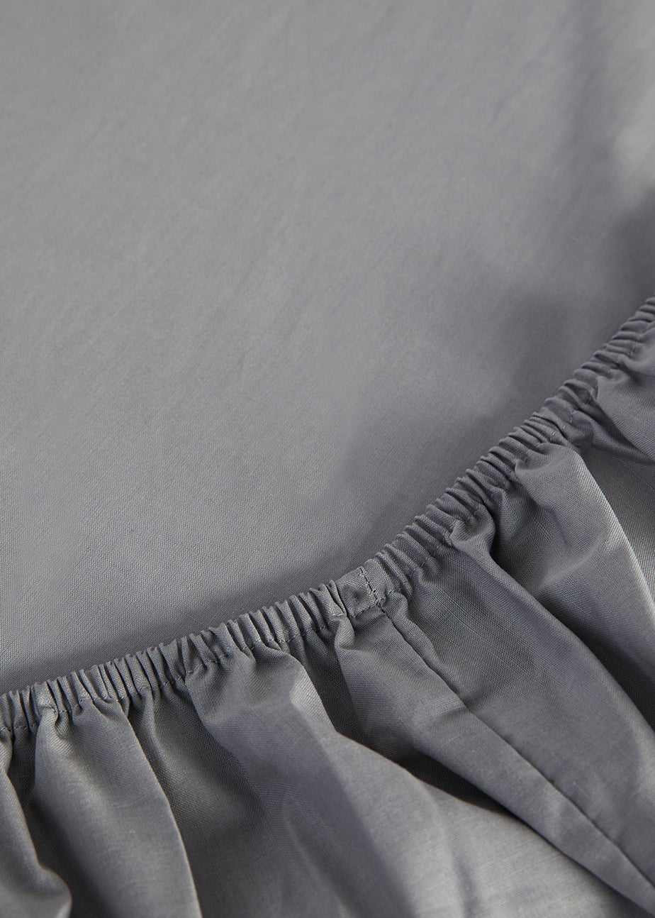 Grey Polycotton Fitted Bed Sheet (144 Thread Count)