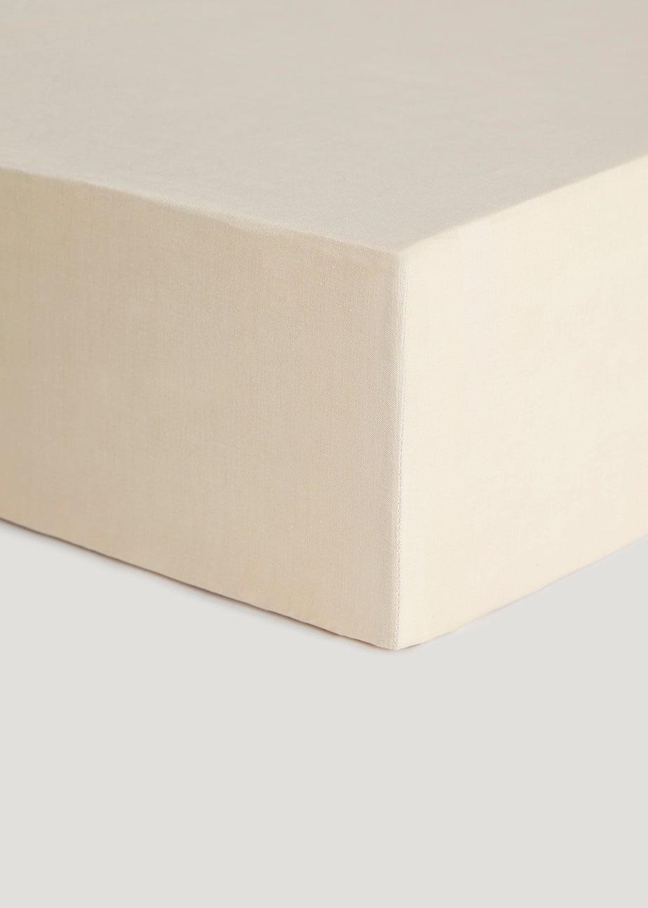 Stone Polycotton Fitted Bed Sheet (144 Thread Count)