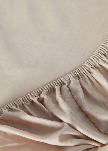 Stone Polycotton Fitted Bed Sheet (144 Thread Count)