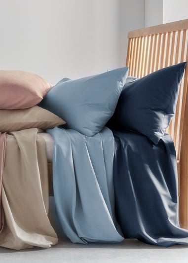 Navy Polycotton Housewife Pillowcase Pair (144 Thread Count)