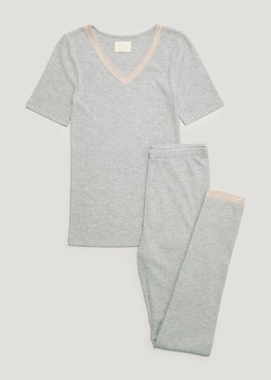 Grey Thermal Top & Leggings Set