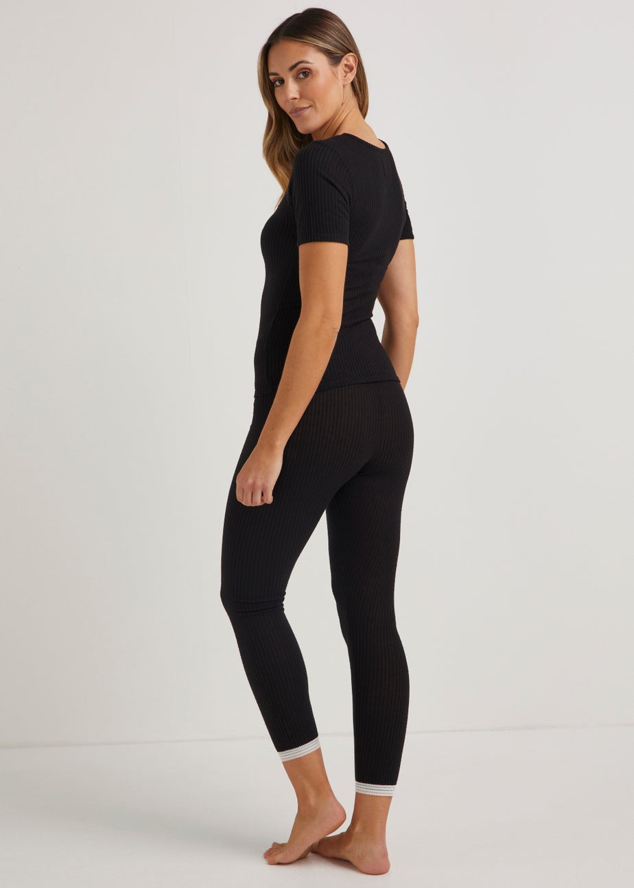 Black Thermal Top & Leggings Set