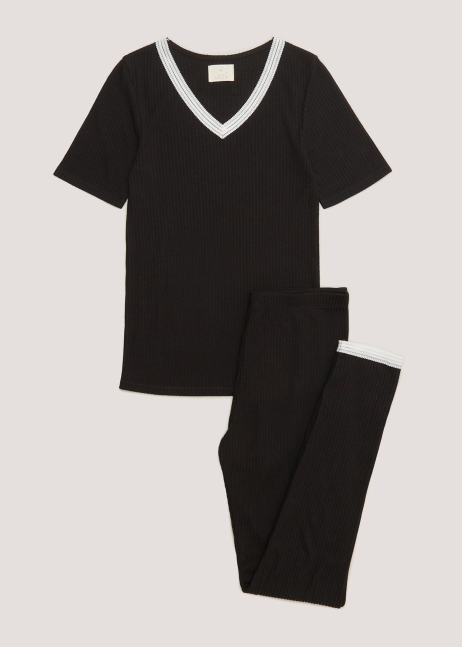 Black Thermal Top & Leggings Set