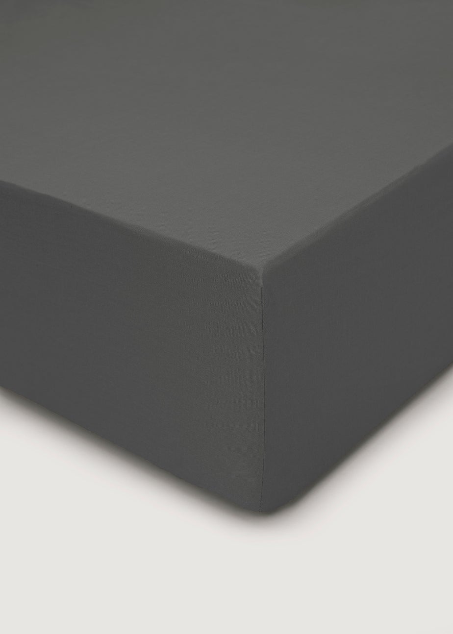 Charcoal Polycotton Fitted Bed Sheet (144 Thread Count)