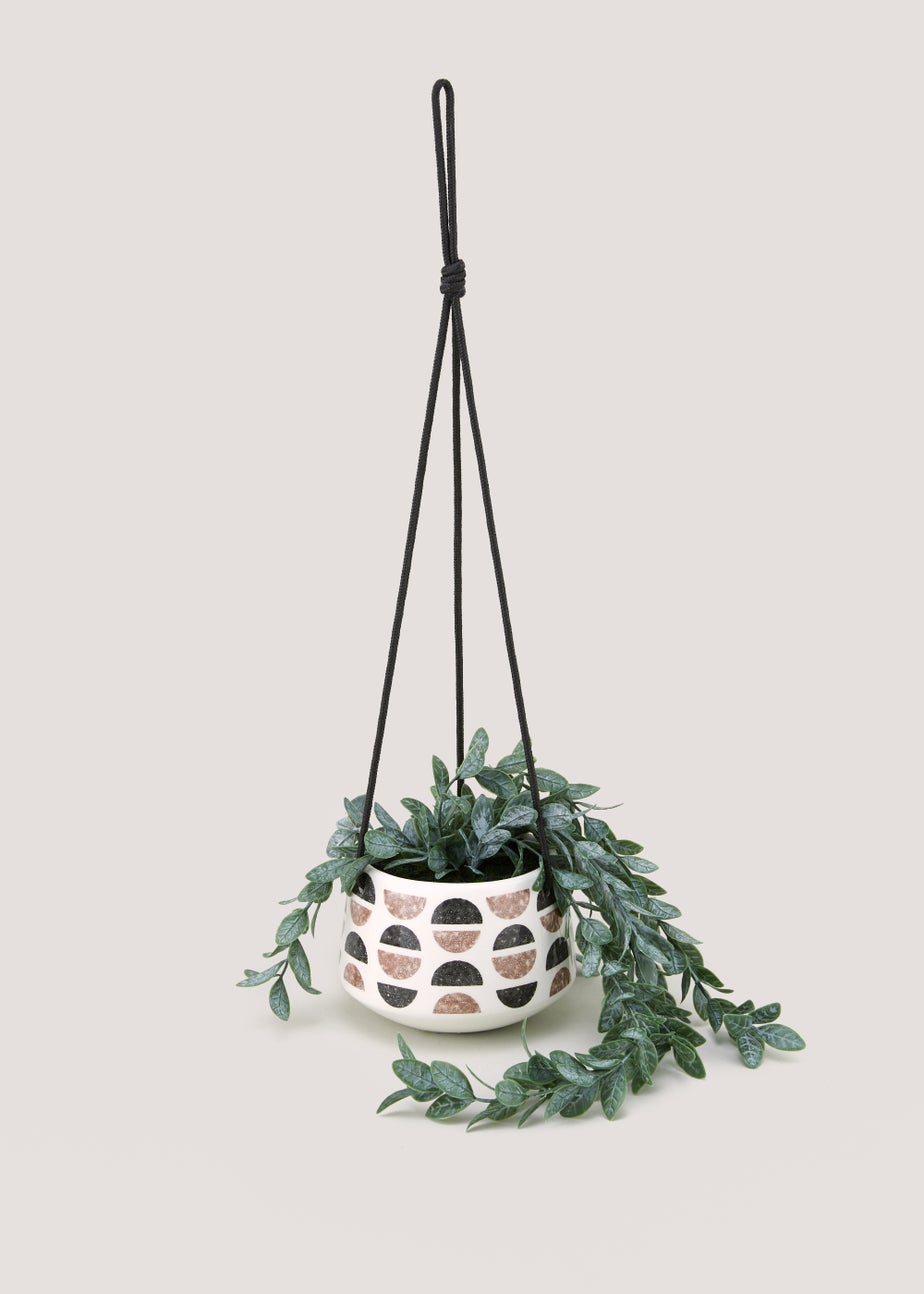 Hanging Trailing Plant in Monochrome Pot (30cm)