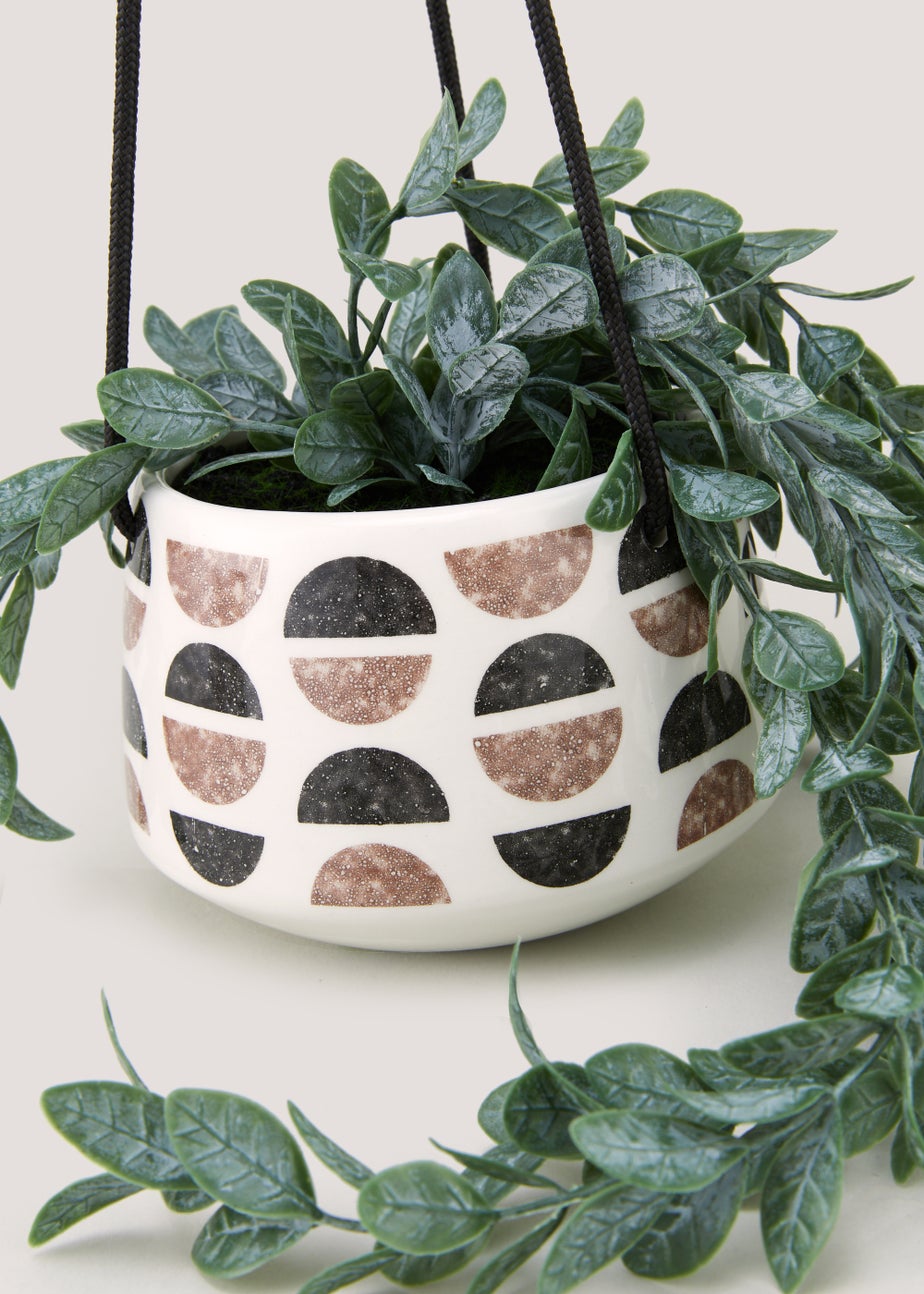 Hanging Trailing Plant in Monochrome Pot (30cm)