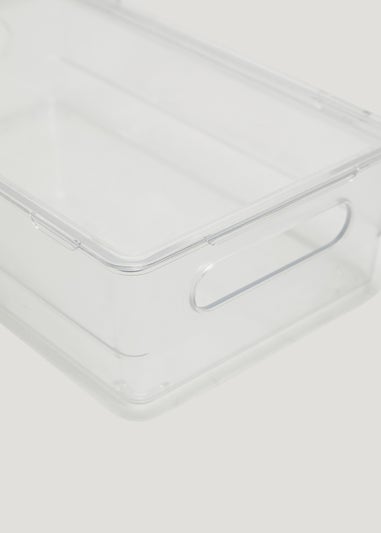 Clear Acrylic Fridge Storage Tray With Lid (26cm x 16cm x 7.5cm)