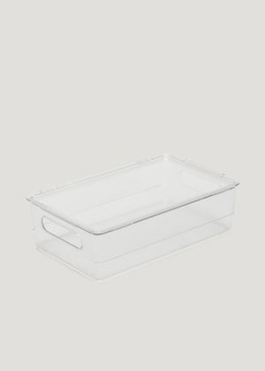 Clear Acrylic Fridge Storage Tray With Lid (26cm x 16cm x 7.5cm)