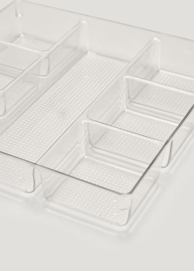 Clear Acrylic Multi Section Wardrobe Storage (34cm x 33cm x 6cm)