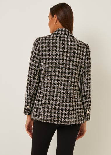Et Vous Black Check Boucle Blazer