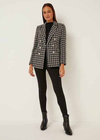 Et Vous Black Check Boucle Blazer