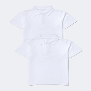 Kids 2 Pack White School Polo Shirts (4-16yrs)