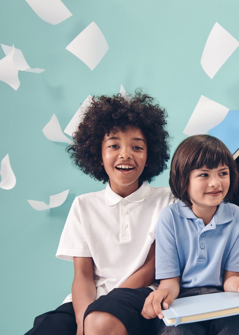 Kids 2 Pack White School Polo Shirts (4-16yrs)