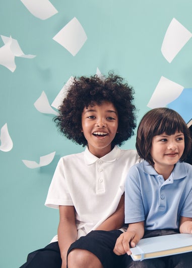 Kids 2 Pack White School Polo Shirts (4-16yrs)