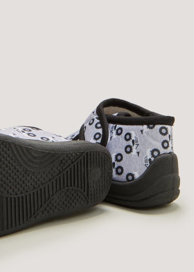 Boys Grey Monster Truck Slippers (Younger 4-12)