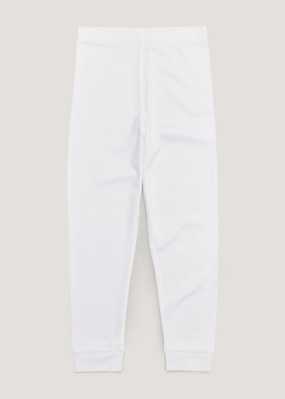 Girls White Thermal Leggings (2-11yrs)